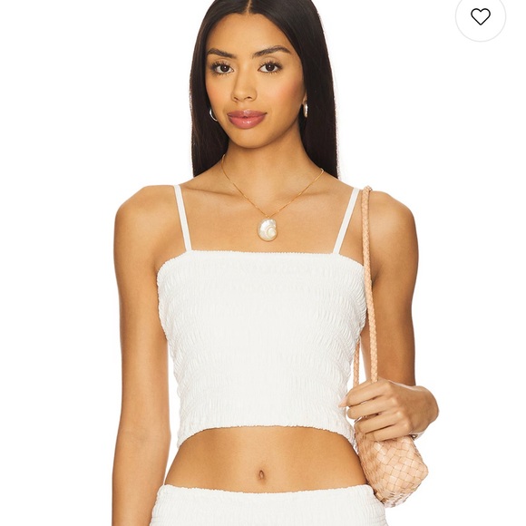 Bobi Black Tops - BobiBLACK Revolve Smocked Tube Top in White // Size S